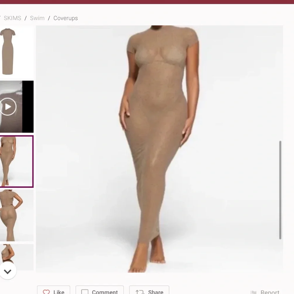 COPY - NWT SKIMS MESH RHINESTONE COVER UP LONG DRESS IN DESERT - Picture 1 of 2